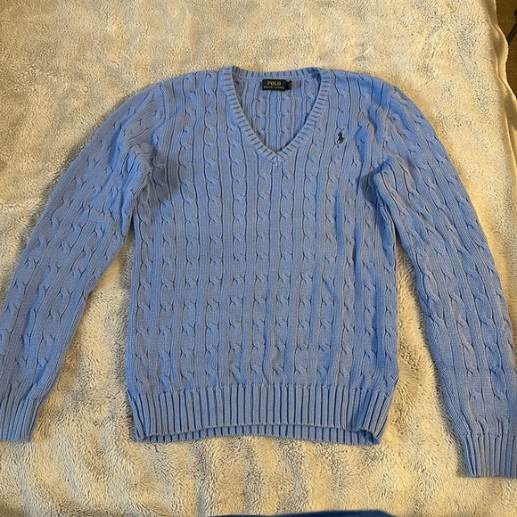 EUC WOMENS POLO RALPH LAUREN CABLE KNIT SWEATER LARGE - Picture 2 of 6